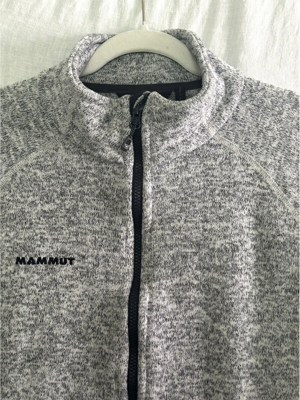 Mammut Zippered Fleece Jacket Hoodie Gray Men's Large - Picture 2 of 9